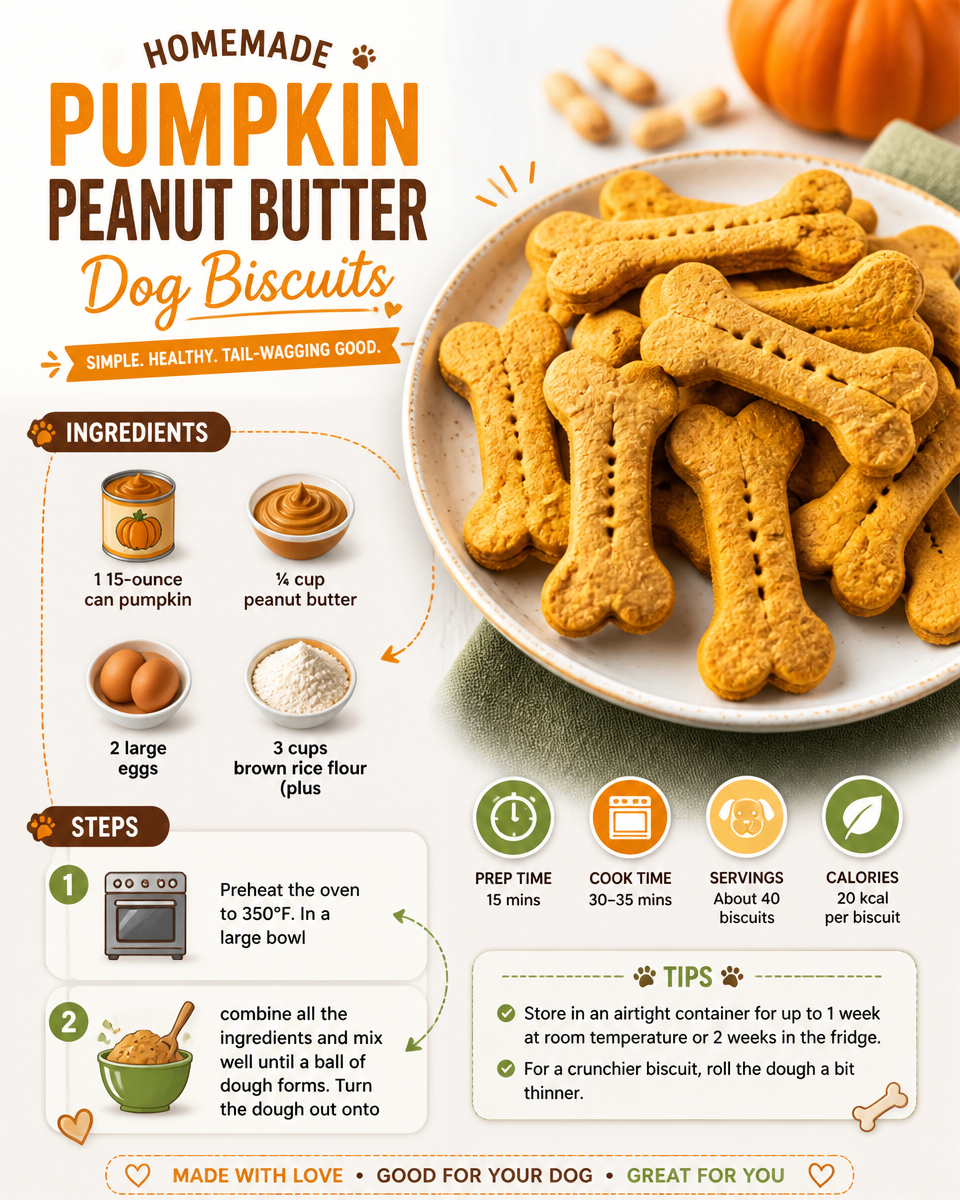 Homemade Pumpkin Peanut Butter Dog Biscuits