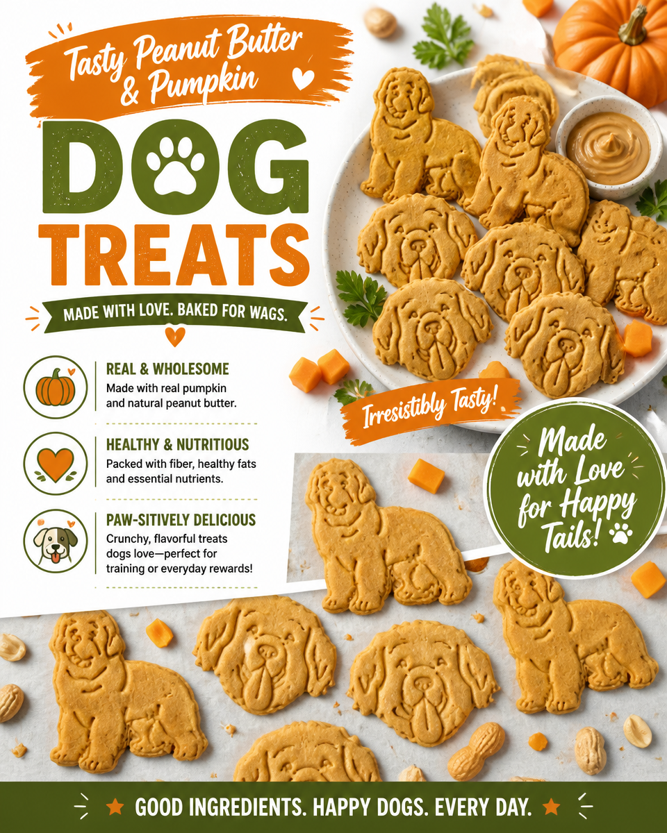 Tasty Peanut Butter and Pumpkin Dog Treats
