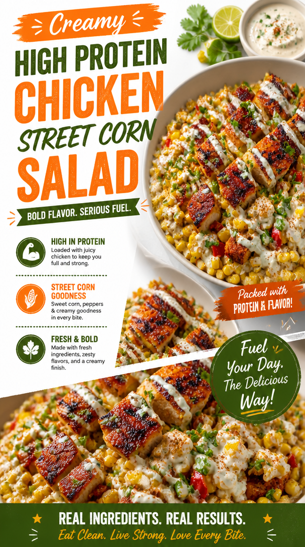 Creamy High Protein Chicken Street Corn Salad