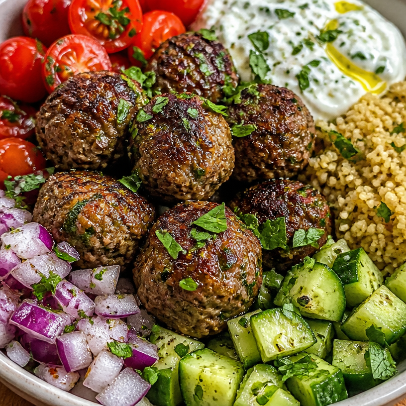 Greek Meatball Bowl