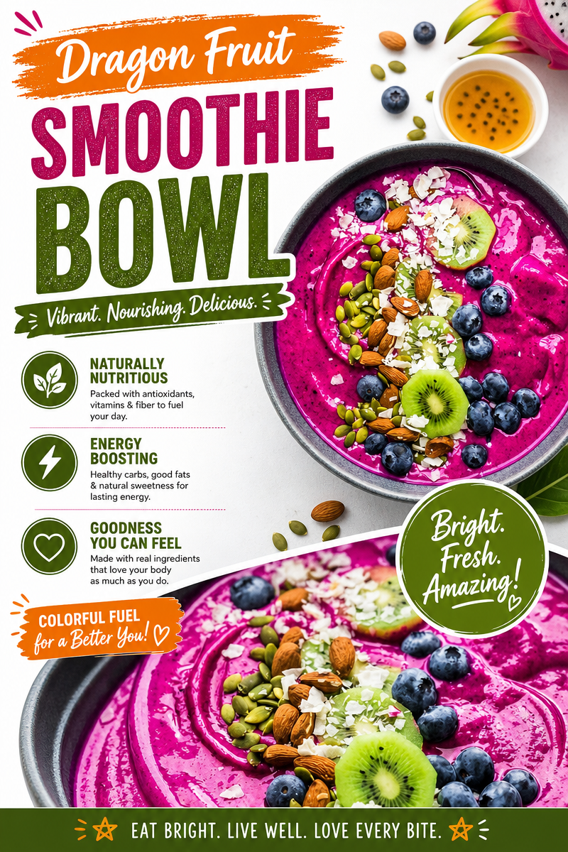 Dragon Fruit Smoothie Bowl: Easy Breakfast Recipe dragon fruit smoothie Dragon Fruit Smoothie Bowl: Easy Breakfast Recipe