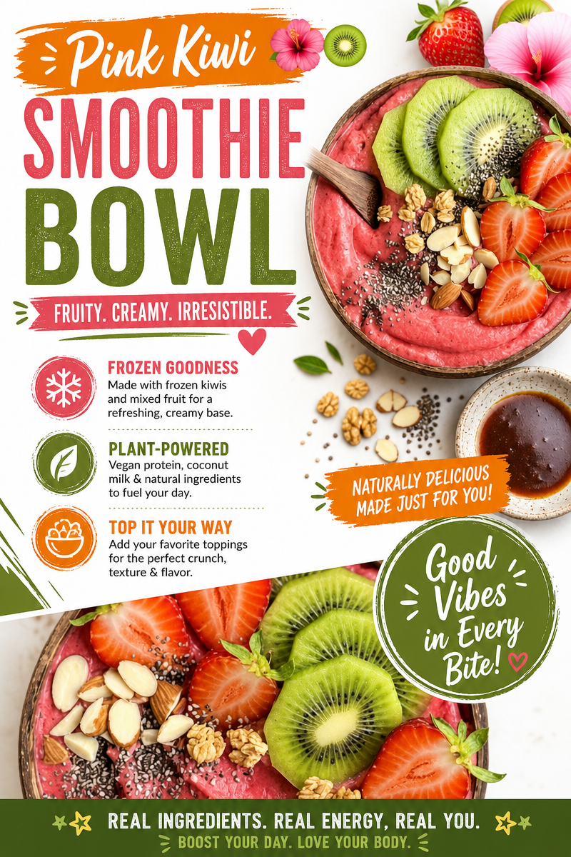 Pink Kiwi Smoothie Bowl Easy Recipe