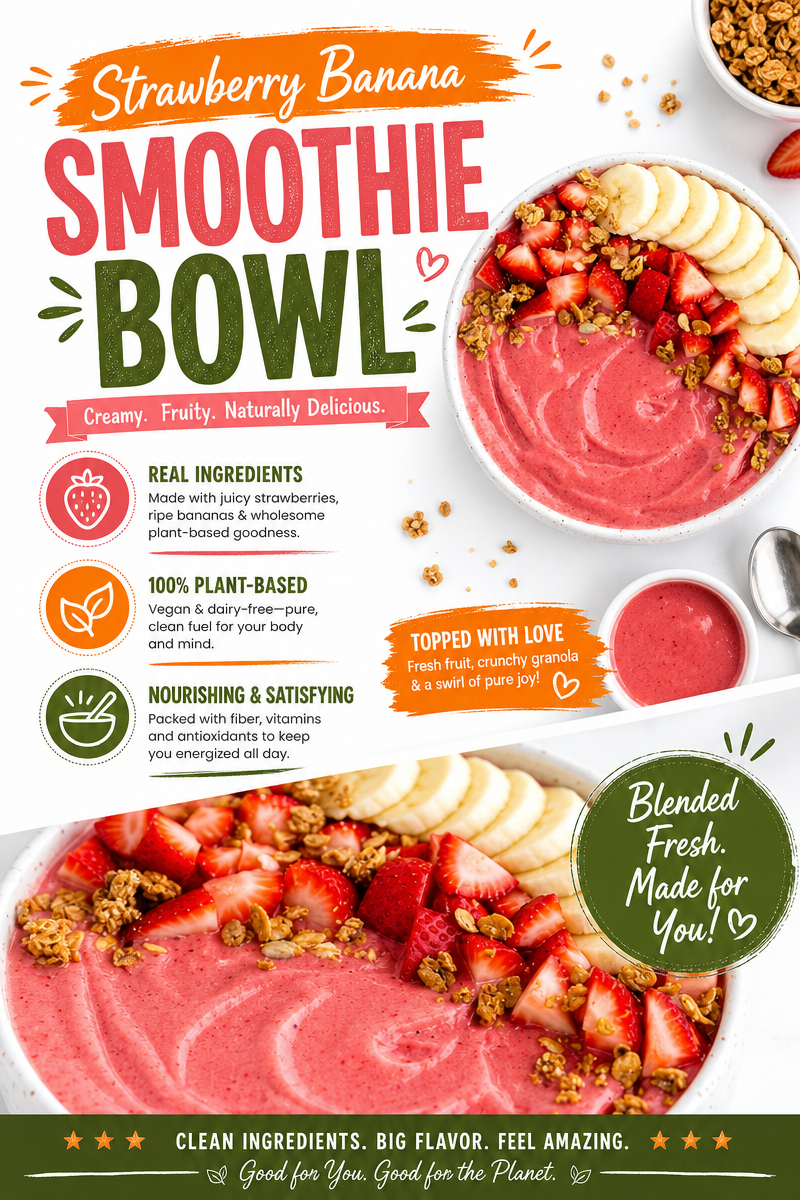 Strawberry Banana Smoothie Bowl: Easy Breakfast Recipe