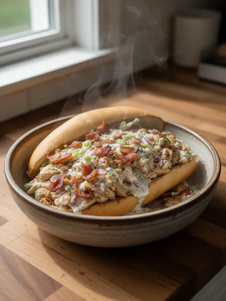 Chopped Chicken Bacon Ranch Sandwich
