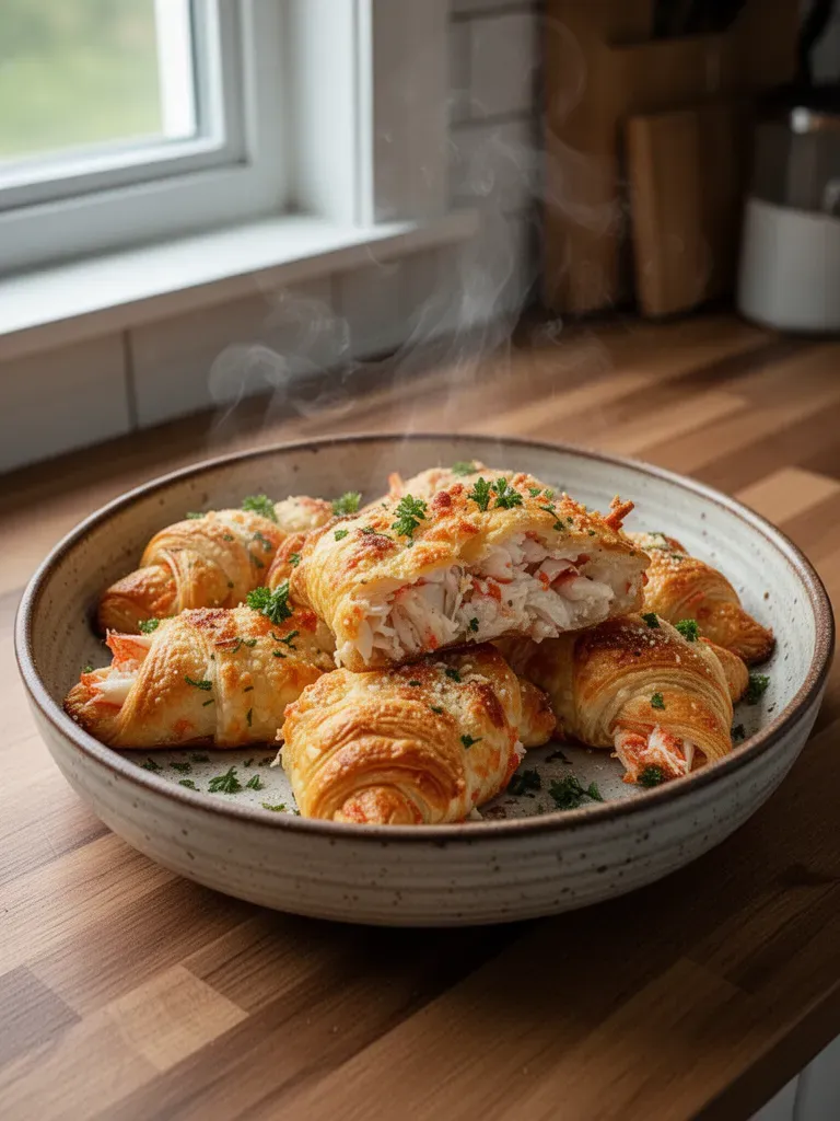 Tasty Party Crab Crescent Bites