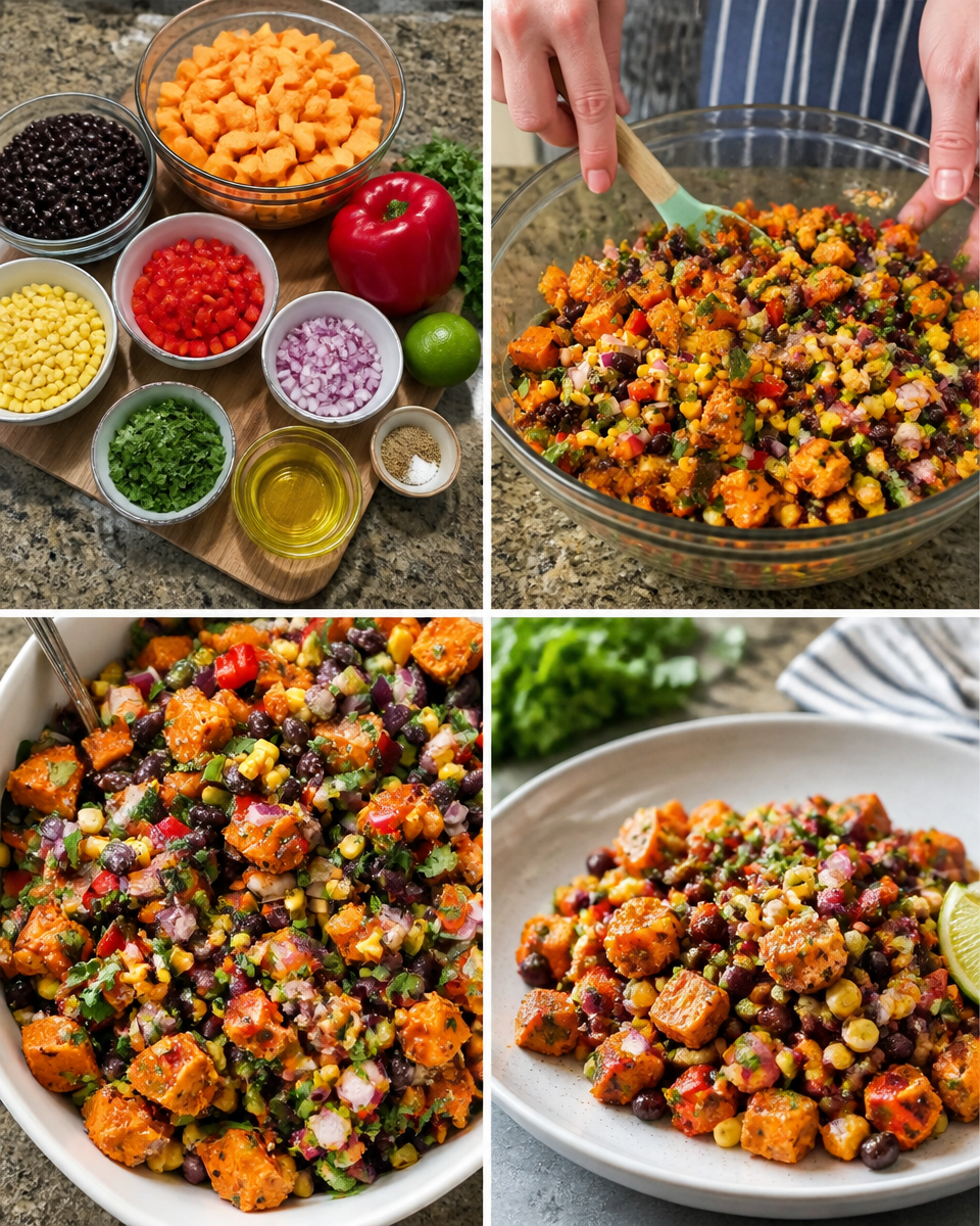 Roasted Sweet Potato Black Bean Salad