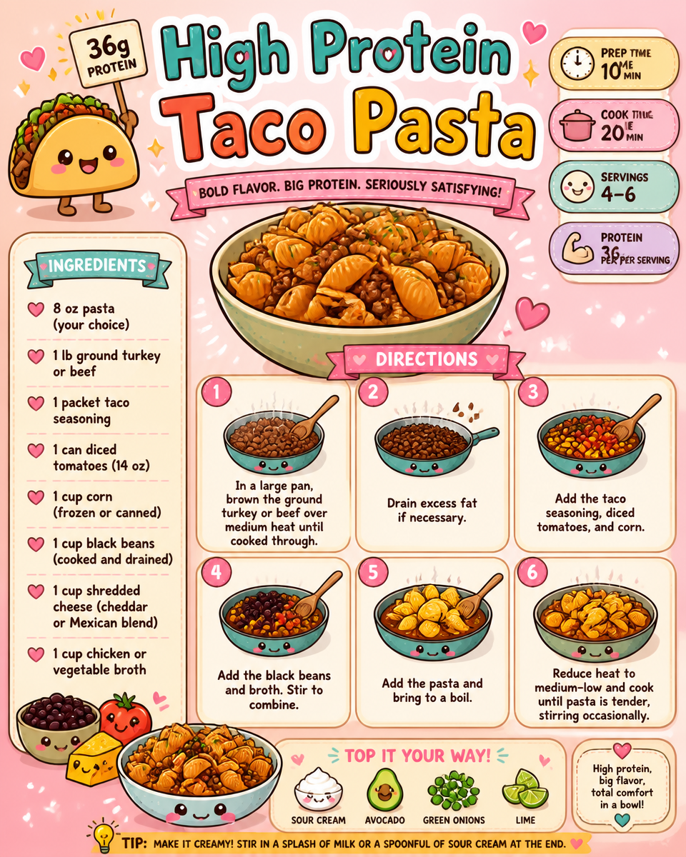 High Protein Taco Pasta