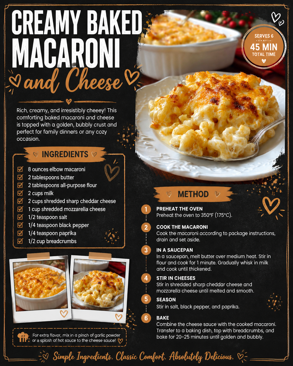 Creamy Baked Macaroni and Cheese