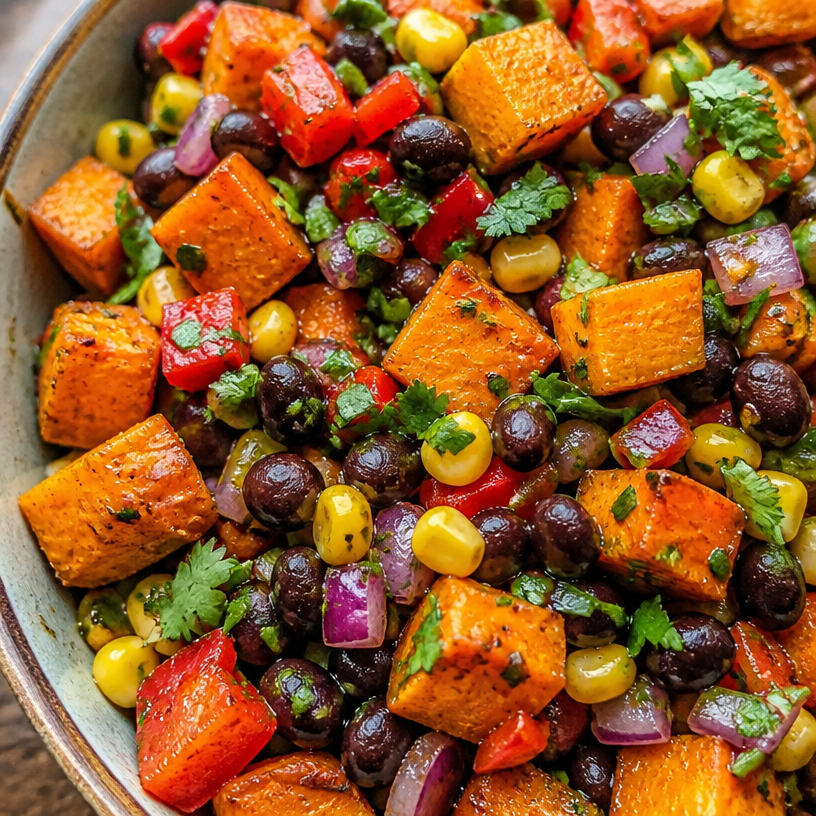 Roasted Sweet Potato Black Bean Salad