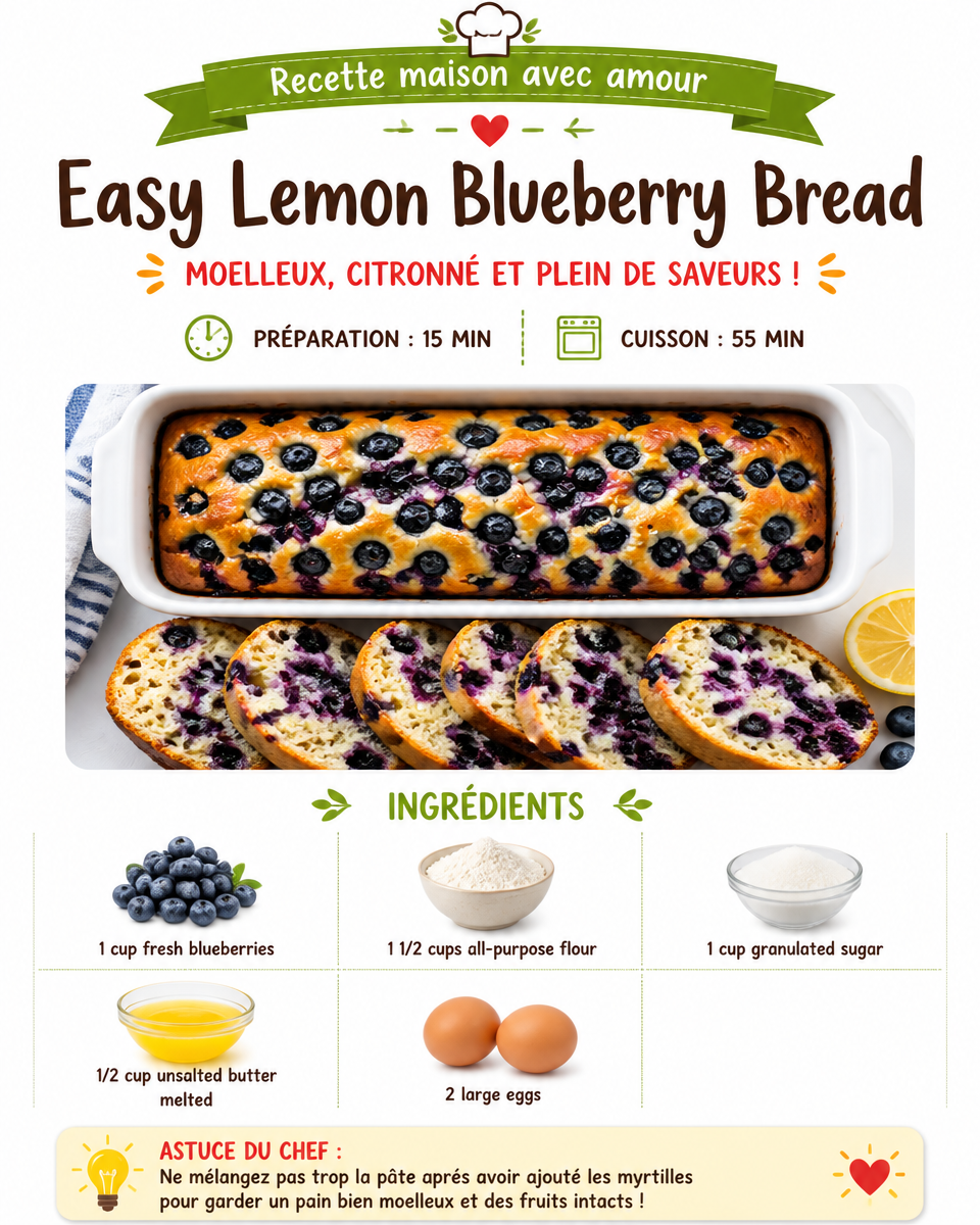 Easy Lemon Blueberry Bread