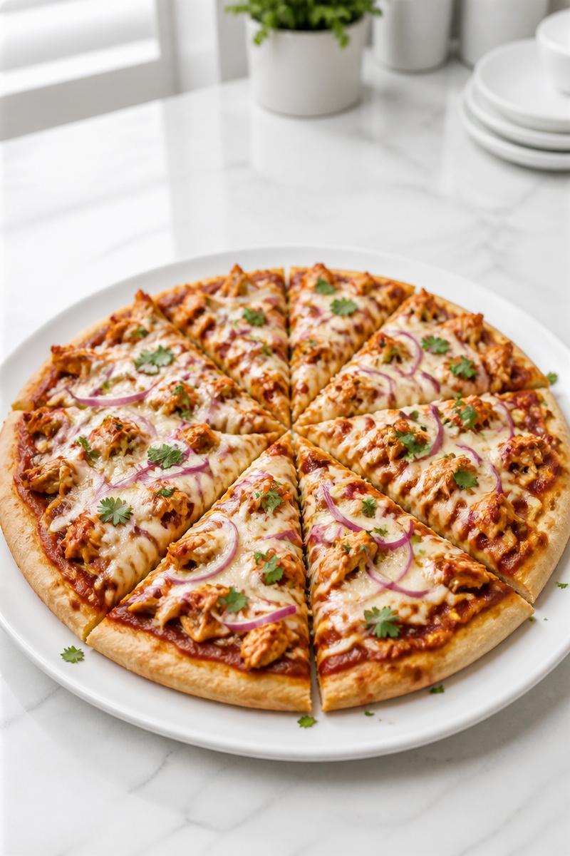 Barbecue Chicken And Red Onion Skillet Pizza