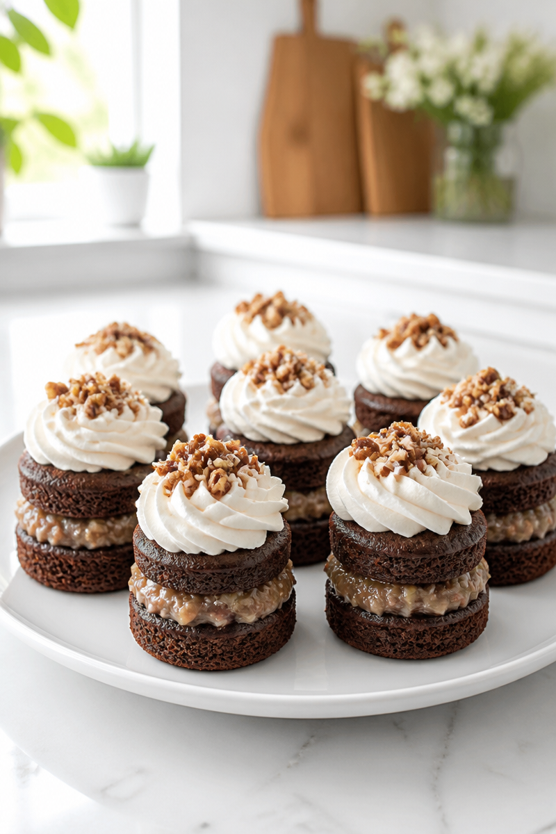 Mini Layered Cupcake German Chocolate Cake Mini Layered Cupcake German Chocolate Cake