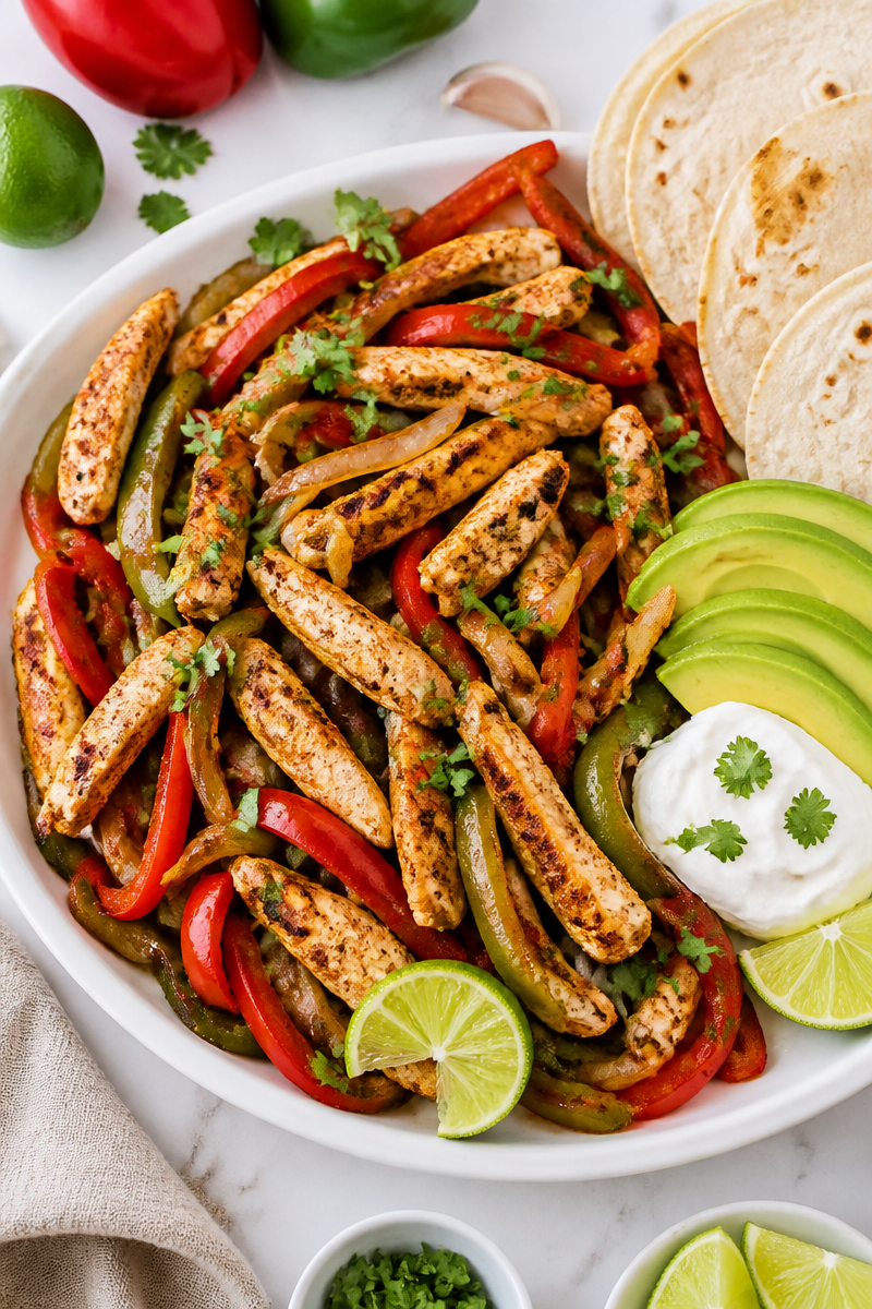 Sheet Pan Spicy Lime Chicken Fajita