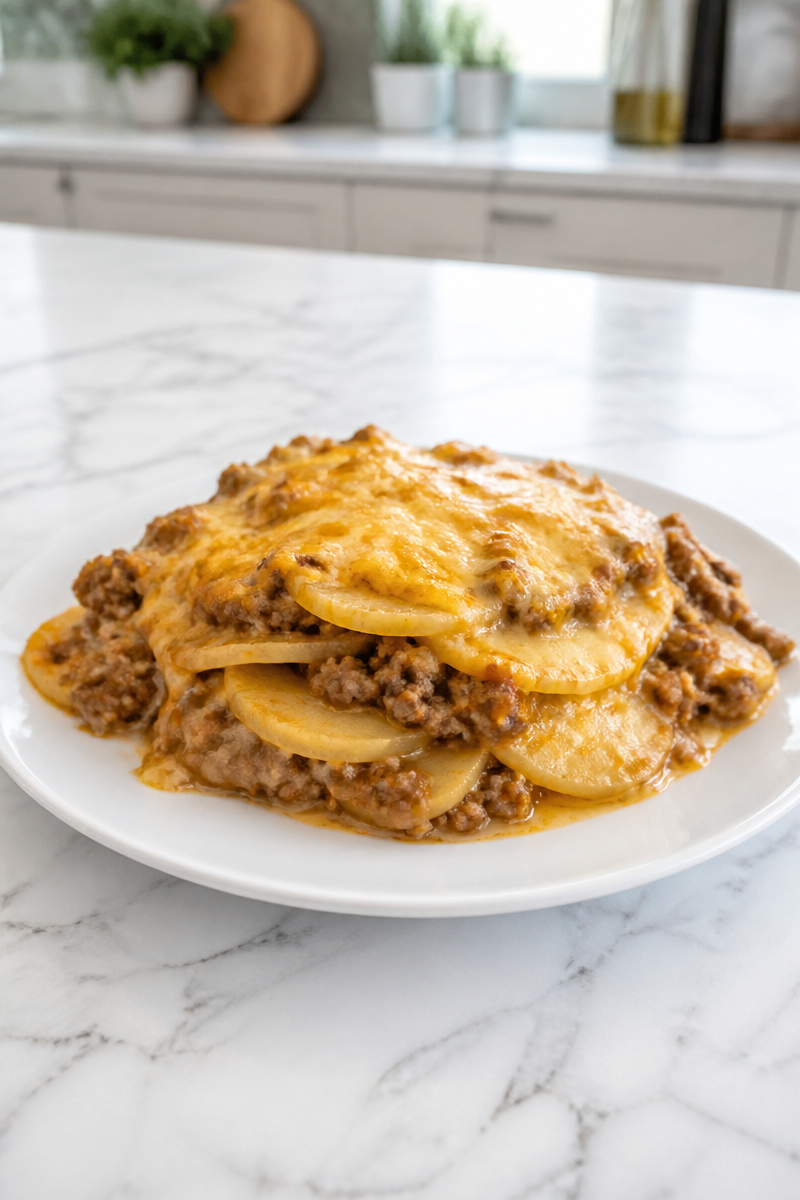 Creamy Baked Potato And Ground Beef Casserole Comfort Food