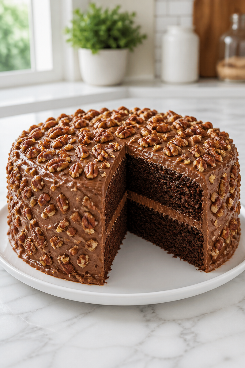 Decadent Mocha And Pecan Frosting German Chocolate Cake