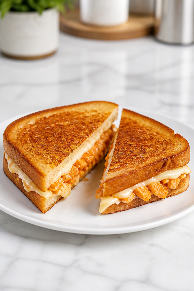 Spicy Buffalo Chicken And Provolone Grilled Cheese