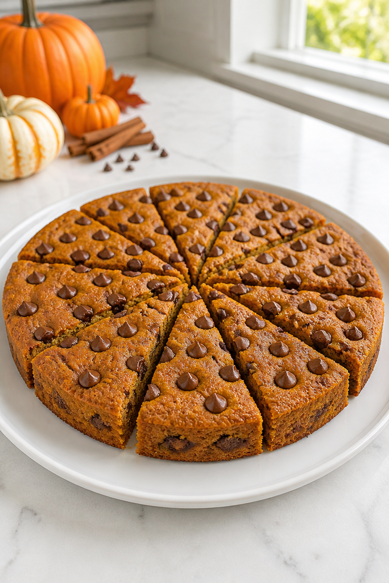 Fall Harvest Pumpkin Spice Chocolate Chip Cookie Cake