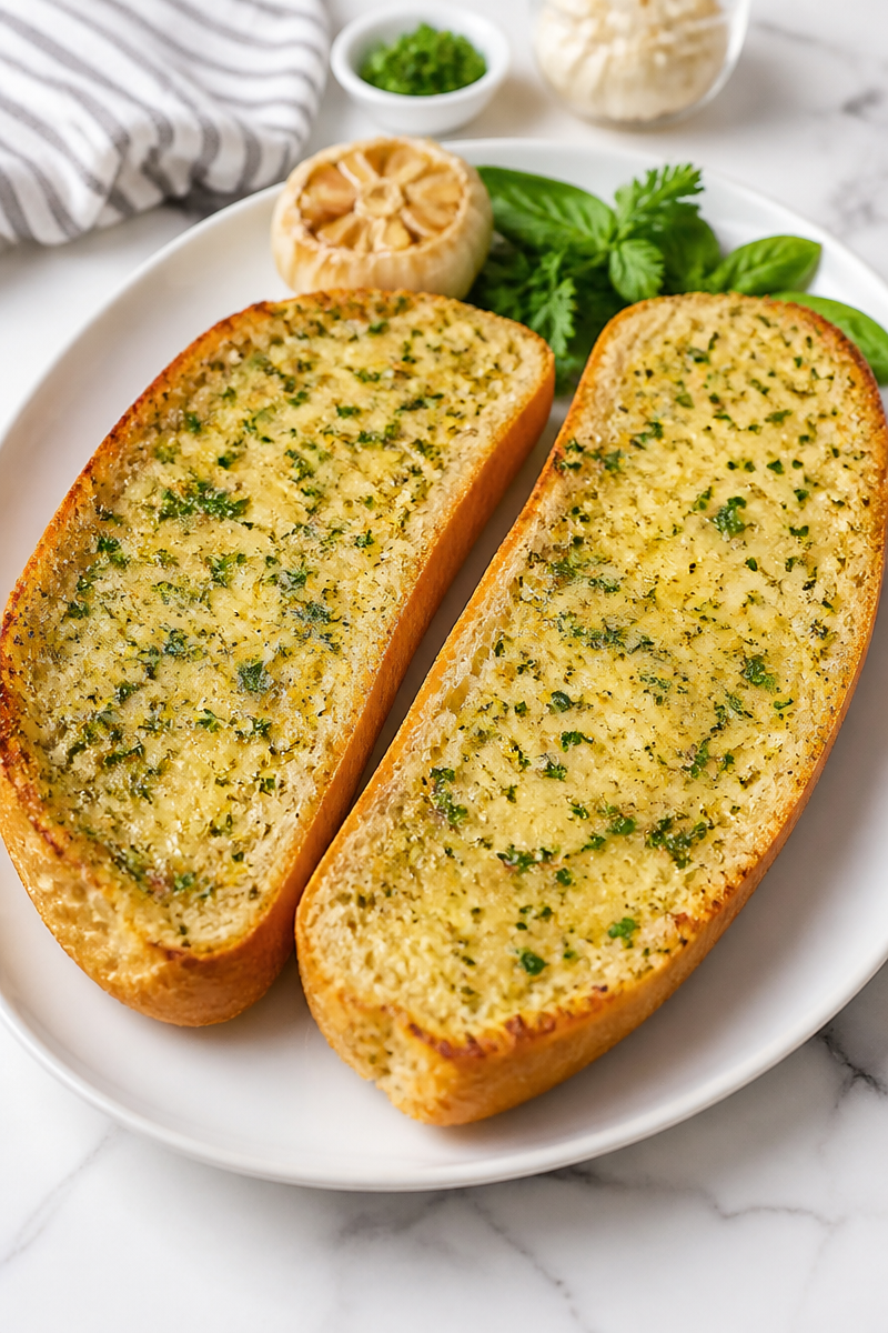 Roasted Garlic And Herb Butter Stuffed Garlic Bread Recipe