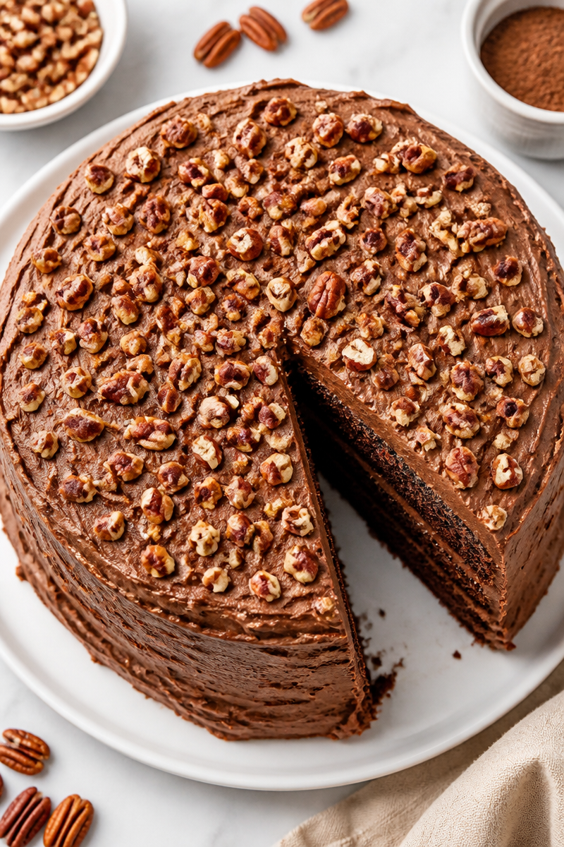 Decadent Mocha And Pecan Frosting German Chocolate Cake
