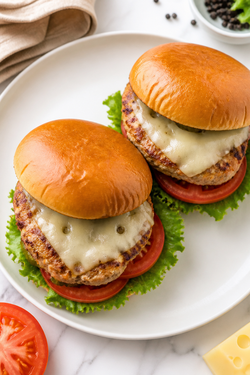 Double Turkey Patty And Swiss Cheese Smash Burger Recipe