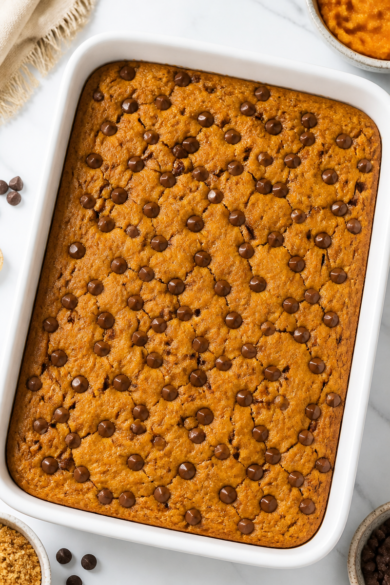 Fall Harvest Pumpkin Spice Chocolate Chip Cookie Cake