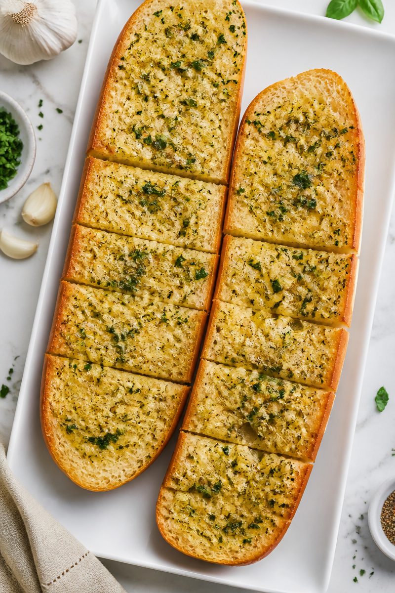 Roasted Garlic And Herb Butter Stuffed Garlic Bread Recipe