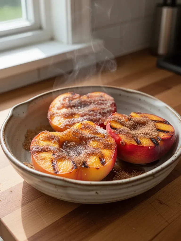 Grilled Peaches with Cinnamon and Brown Sugar
