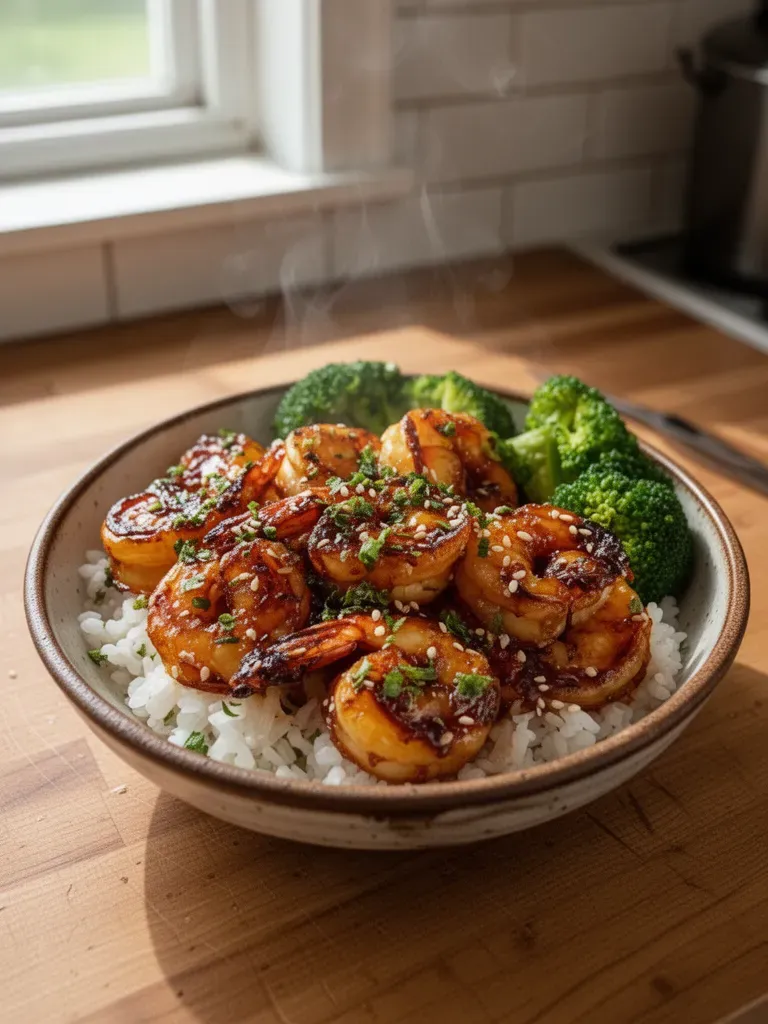 Honey Garlic Shrimp Bowls