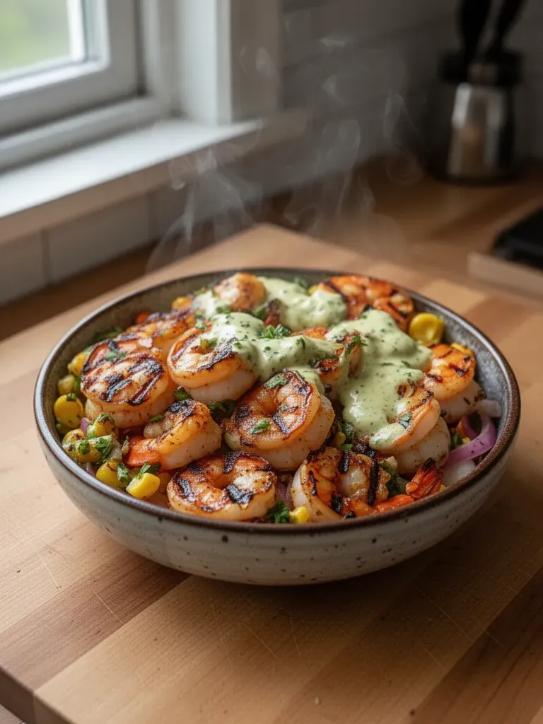 Creamy Grilled Shrimp Bowl