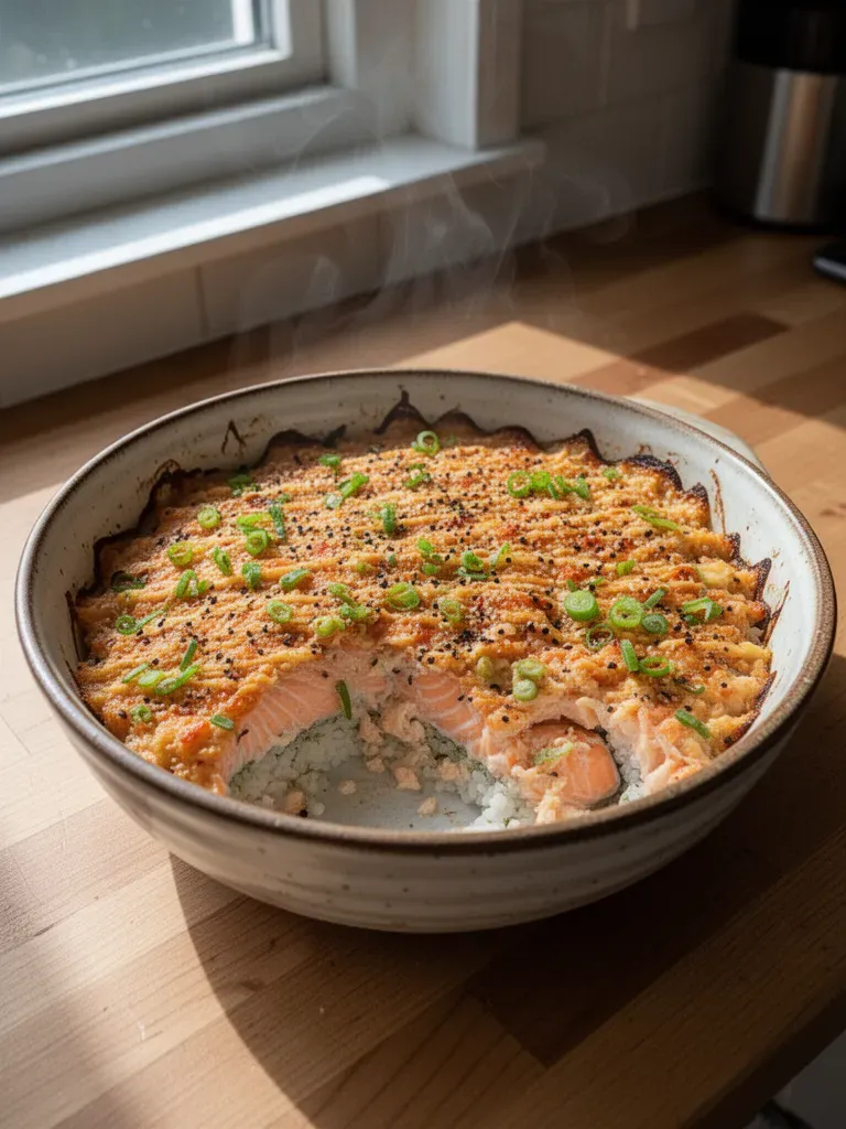 Salmon Sushi Bake