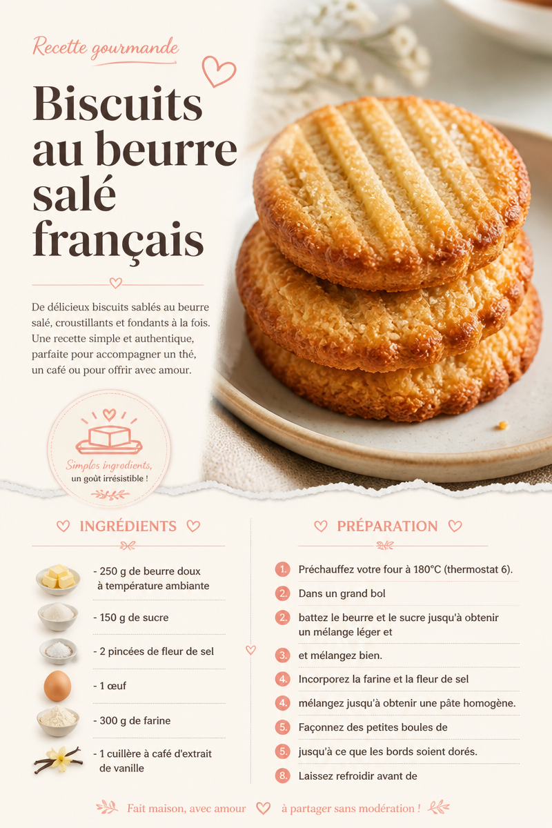 Biscuits au beurre salé français