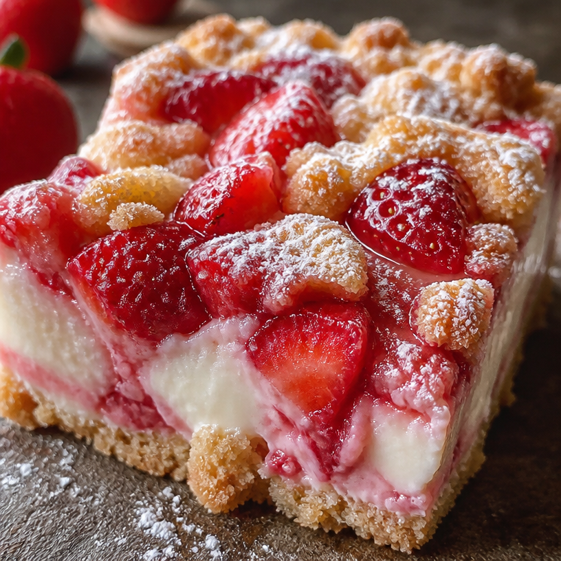 Gâteau en casserole au cheesecake aux fraises