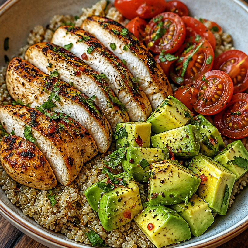 Avocado Chicken Quinoa Bowl