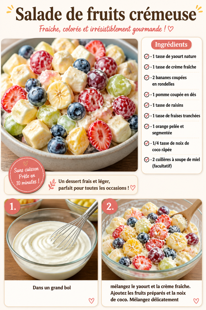 Salade de fruits crémeuse