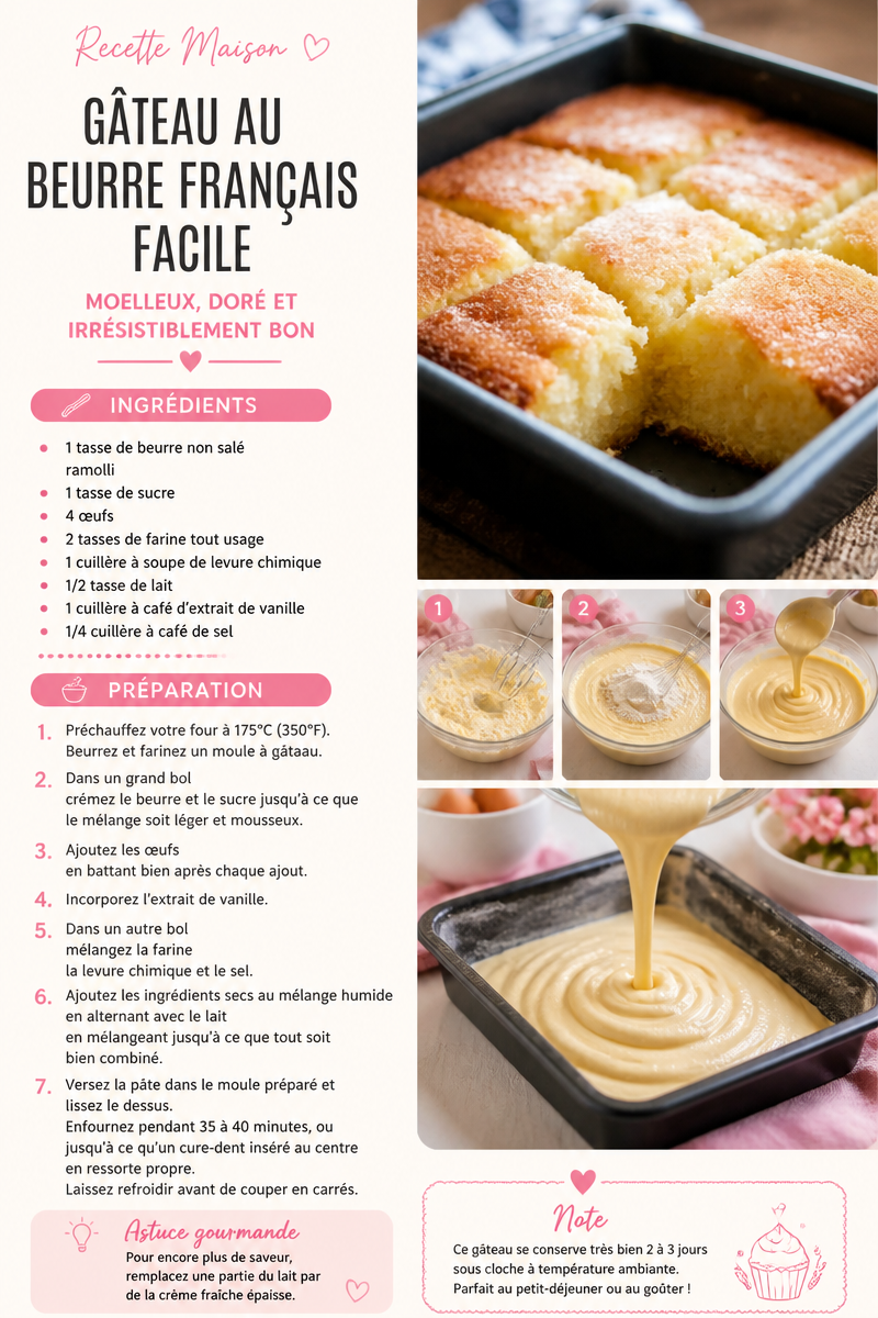 Gâteau Au Beurre Français Facile