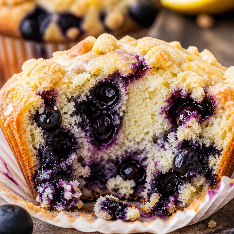 Muffins aux myrtilles et citron