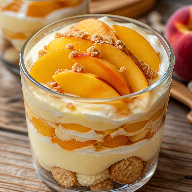 Trifle Mousse aux Pêches d'Été