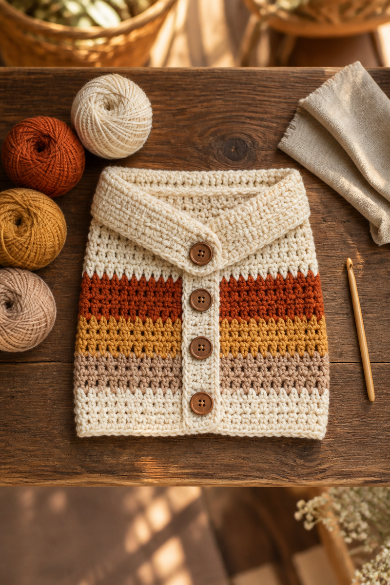 Warm Chunky Crochet Button Cowl Pattern for Fall