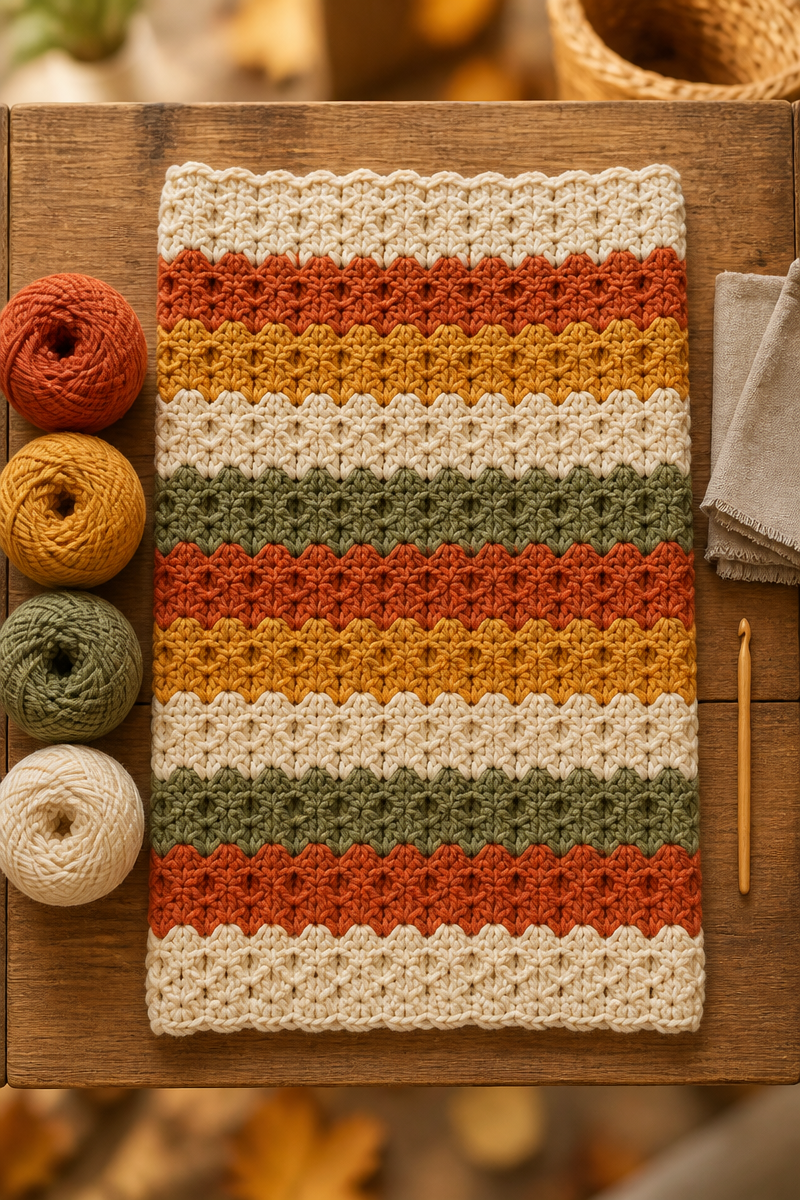 Easy Chunky Crochet Baby Blanket Pattern for Autumn