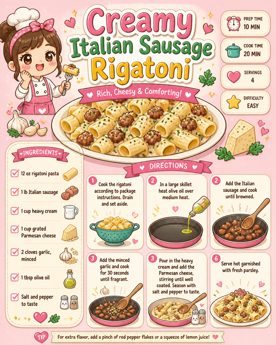 Creamy Italian Sausage Rigatoni