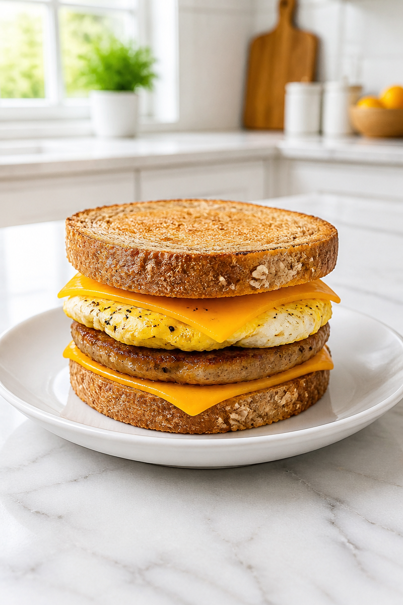 Savory Turkey Sausage Egg Breakfast Sandwich Savory Turkey Sausage Egg Breakfast Sandwich