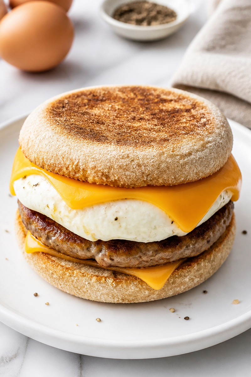 Savory Turkey Sausage Egg Breakfast Sandwich Savory Turkey Sausage Egg Breakfast Sandwich