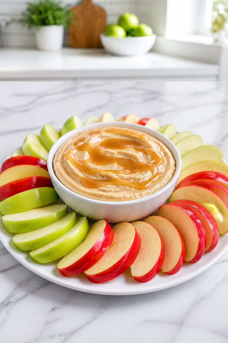 Creamy Cream Cheese Caramel Apple Dip Snack