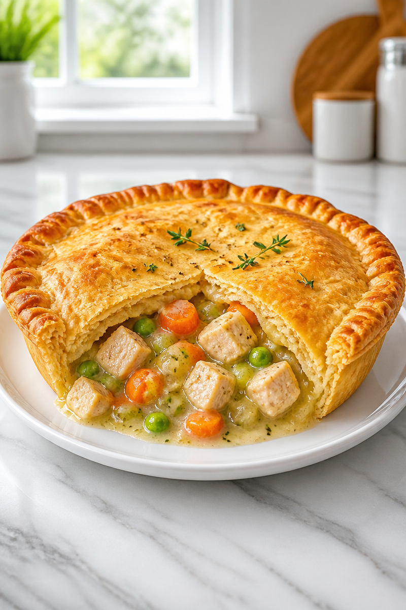 Cozy Skillet Crust Chicken Pot Pie Dinner