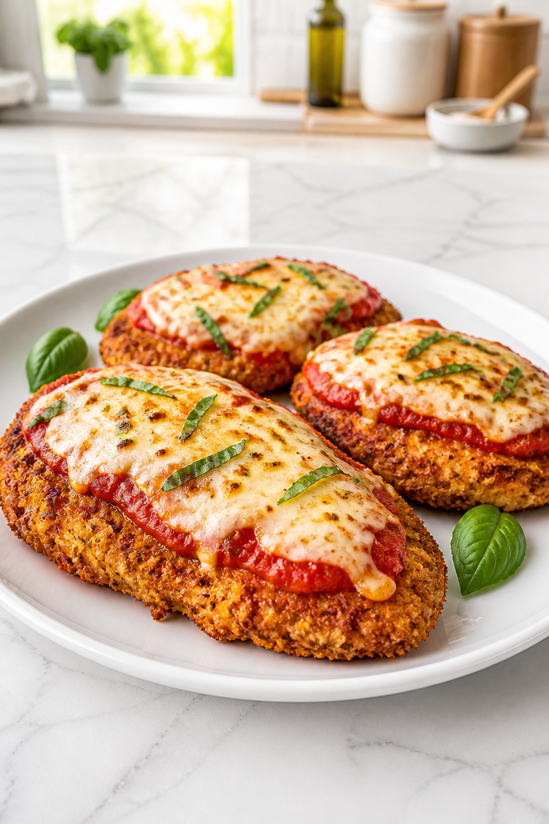 Crispy Baked Mozzarella Cheese Chicken Parmesan Recipe