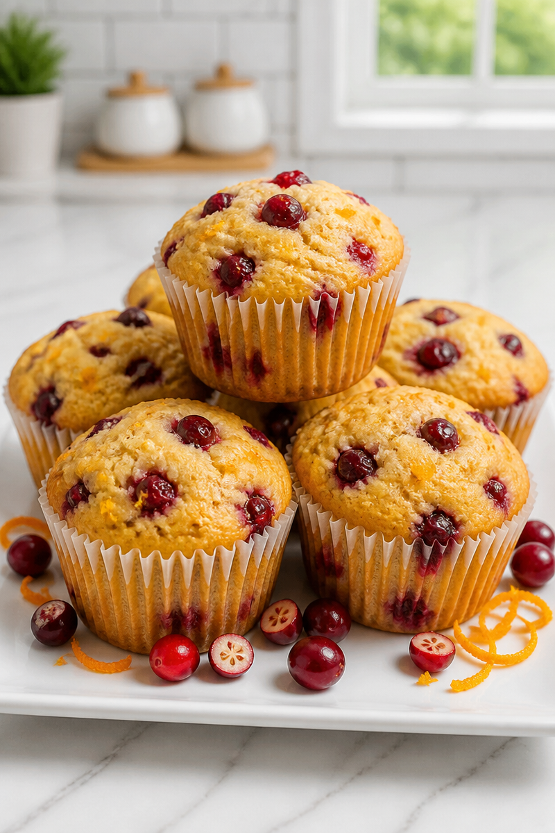 Fresh Cranberry And Orange Zest Bakery Muffin
