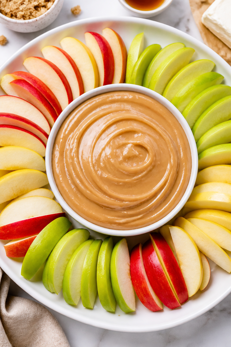 Creamy Cream Cheese Caramel Apple Dip Snack