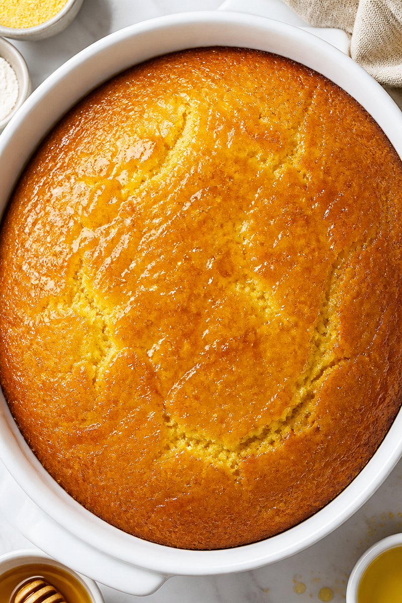 Sweet Honey Glazed Cast Iron Cornbread Side