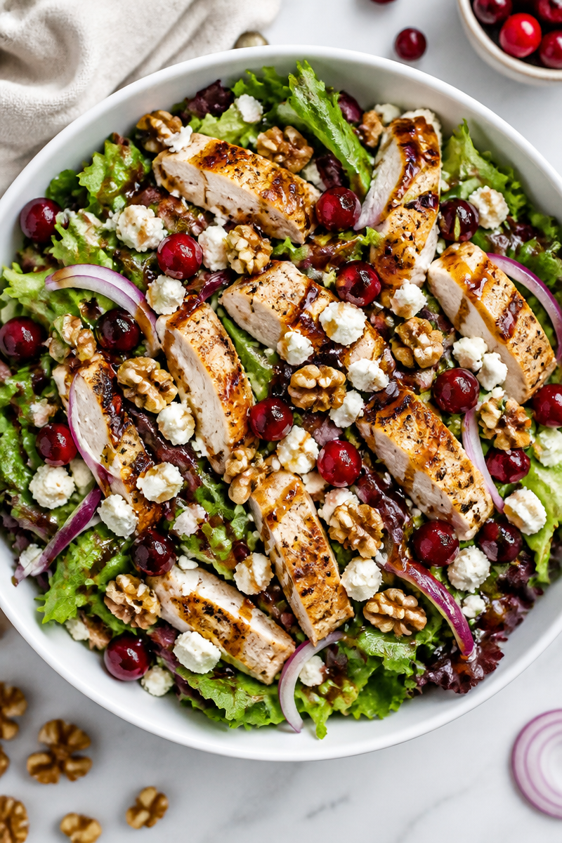 Fresh Cranberry And Grilled Chicken Fall Harvest Salad