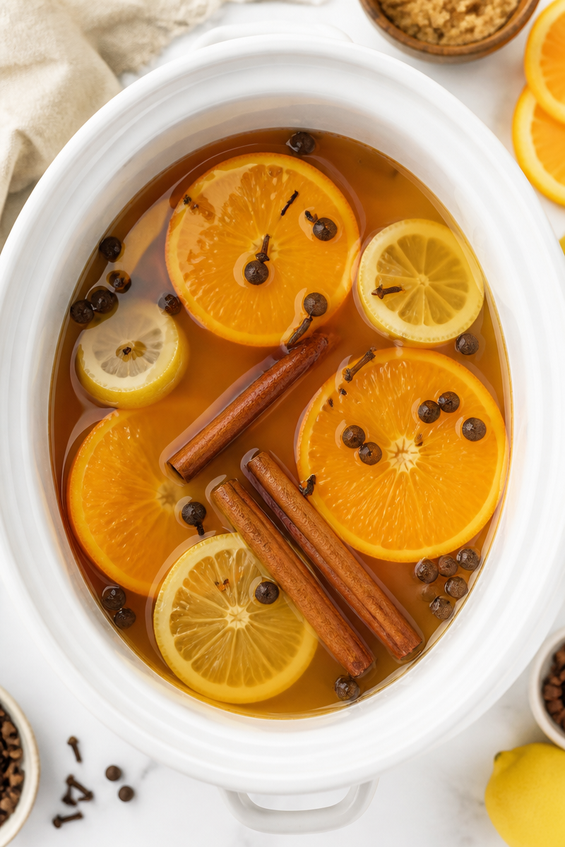 Warm Spiced Crockpot Cinnamon Apple Cider Drink